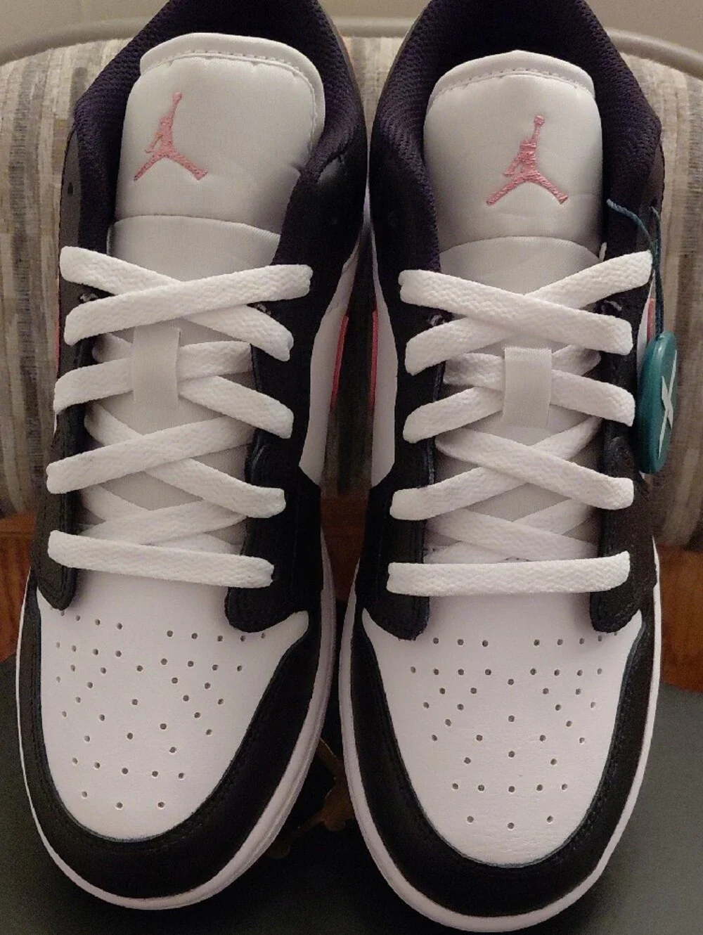 Brand New Nike  AJ1- Low Sneakers in White, Black & Pale Pink